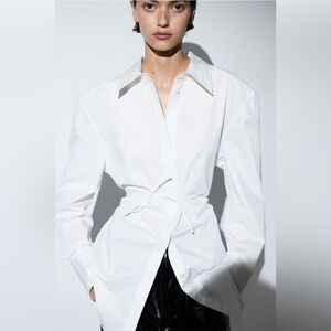 H&M tie detail shirt